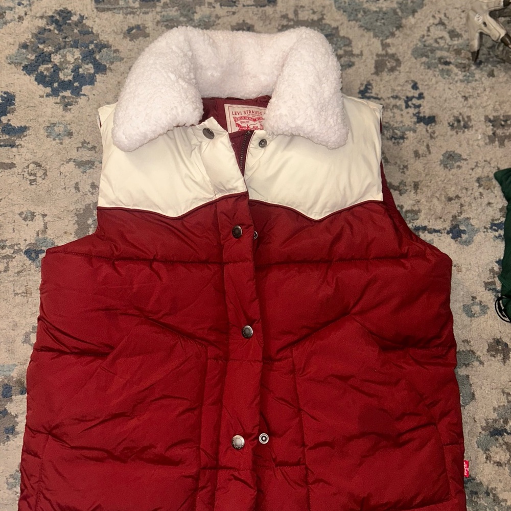 Levi's burgundy and Cream Vest
